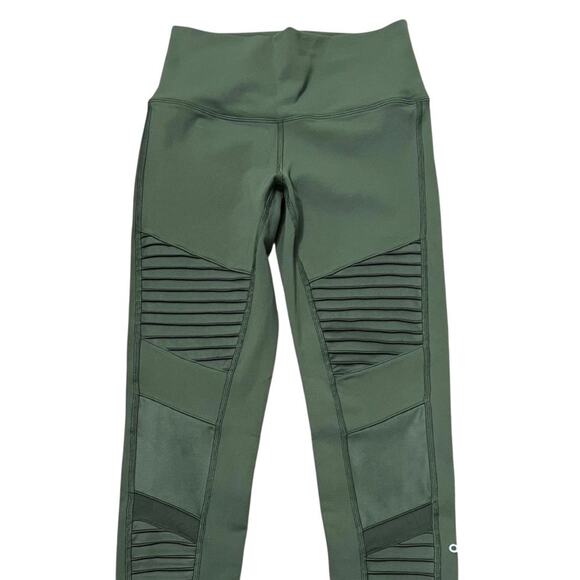 Alo Yoga Women's Hunter Green Moto Pull-on Leggings Size Small‎ - Picture 7 of 12